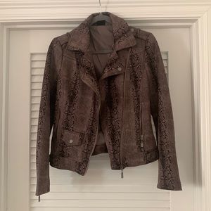 Love Token Snake Print Moto Jacket